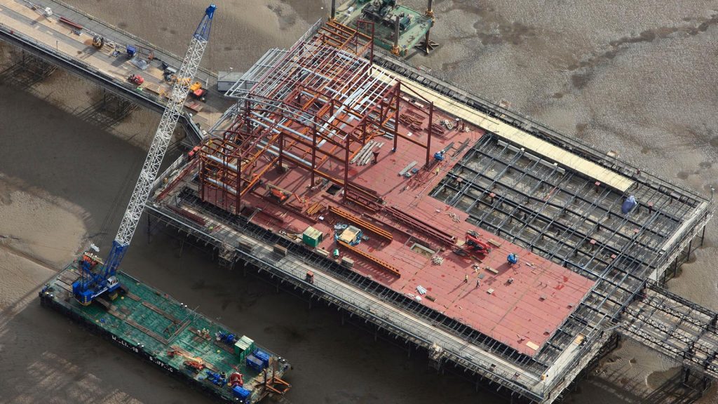 SPS bridge panels being installed as part the pier renovation at Weston-super-Mare