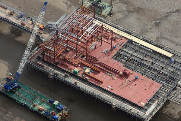SPS bridge panels being installed as part the pier renovation at Weston-super-Mare
