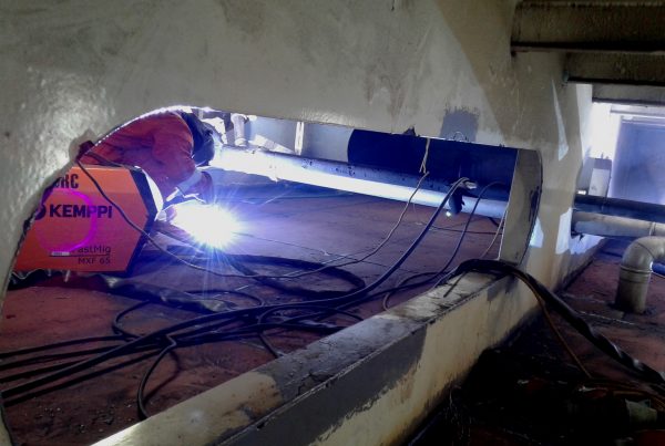 ASOM workmen undertaking SPS repair for cruise recovery