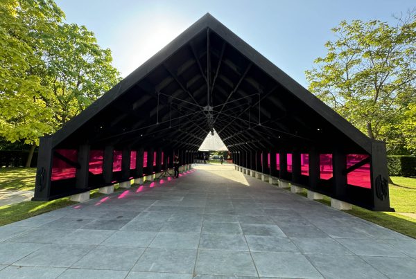 Front view of Minsuk Cho's Serpentine Pavilion Installation 2024.